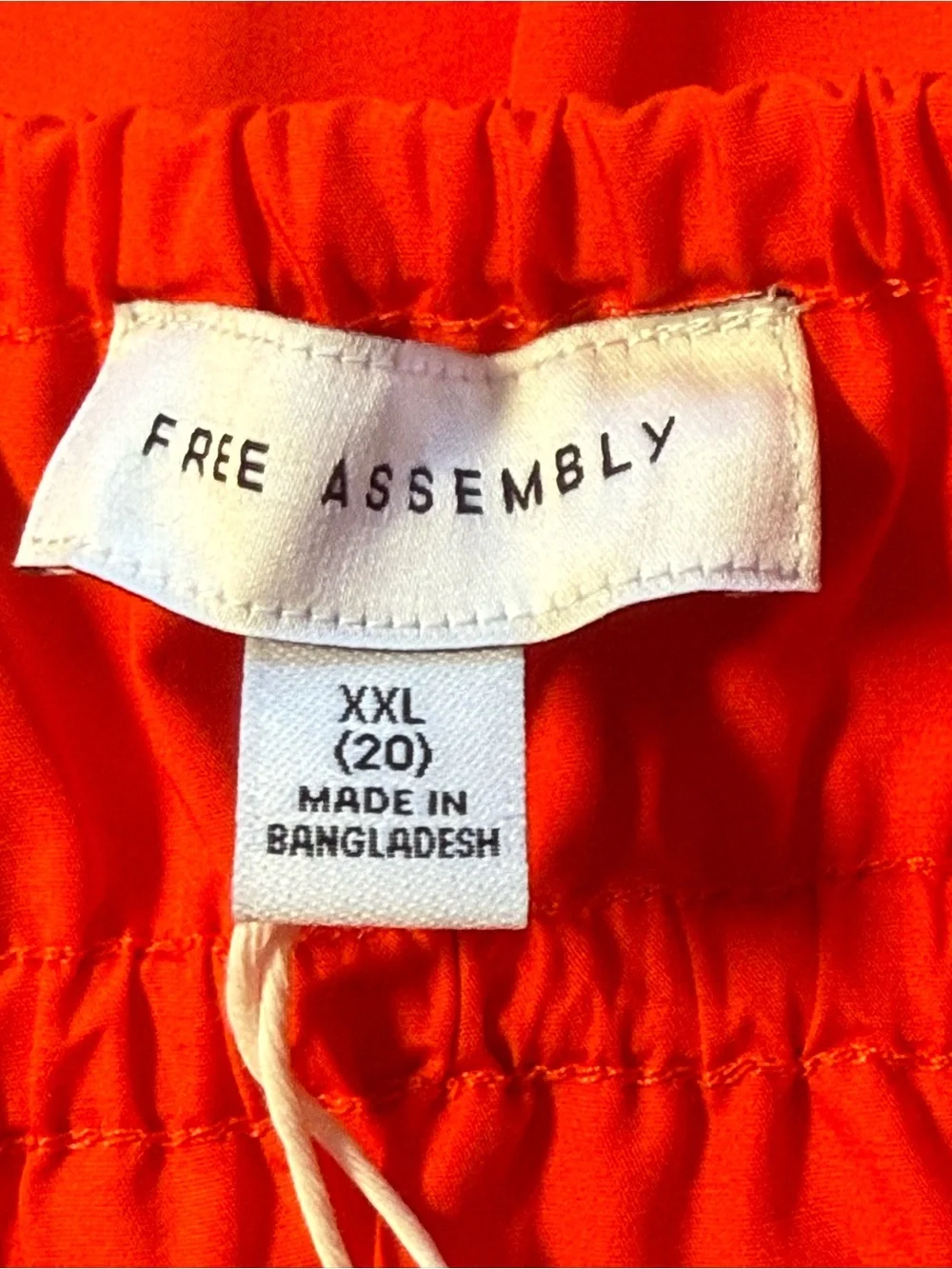 NWT Free Assembly Orange Smocked Maxi Skirt Cotton Side Ties XXL (20)